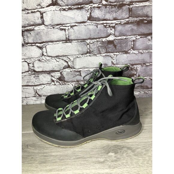 Chaco Tedinho Bulloo Black Canvas Green Lace Up Hiking Boots Men Sz 11M US/44EU - Picture 13 of 16